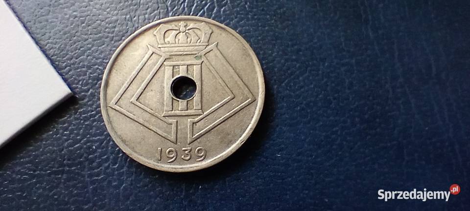 Stare monety 25 cent 1919 Belgia Lesko