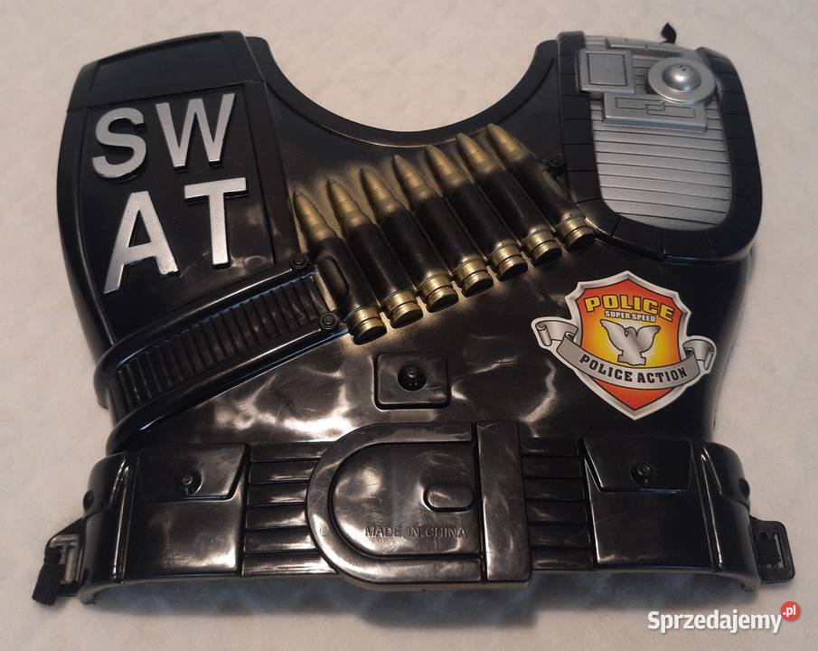 Kamizelka Policja SWAT czarna 31 x 27 Zabawka Czeladź sprzedam