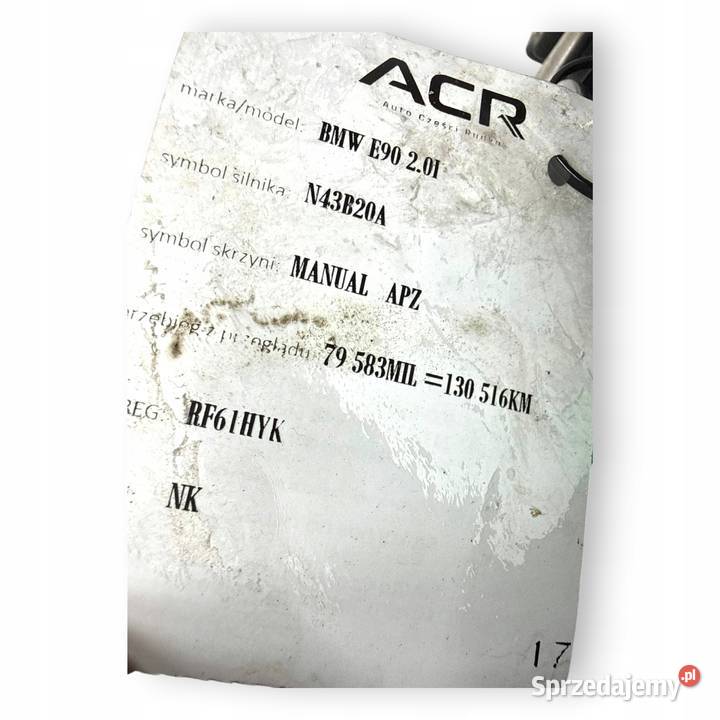 SILNIK N43B20 N43B20A BMW E81 E87 E60 E61 E90 osobowe Chełm