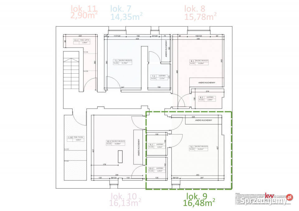 sprzedaży mieszkania 1812m2 1 pokój Poznań 16.48m2