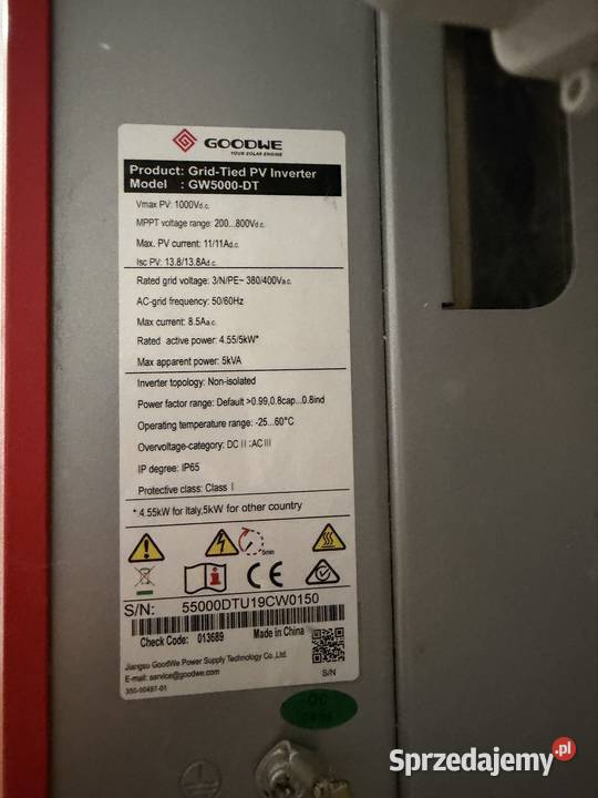 Falownik GoodWe 5kw Nidek sprzedam