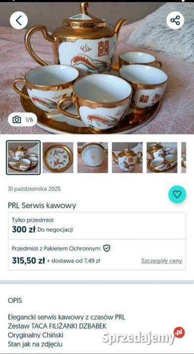 ORYGINALNY CHIŃSKI ZESTAW DO HERBATY Pabianice sprzedam