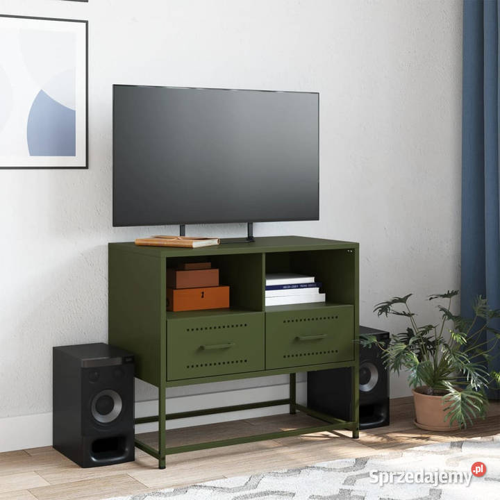Szafka pod telewizor oliwkowa 68x39x605 stalowa Warszawa