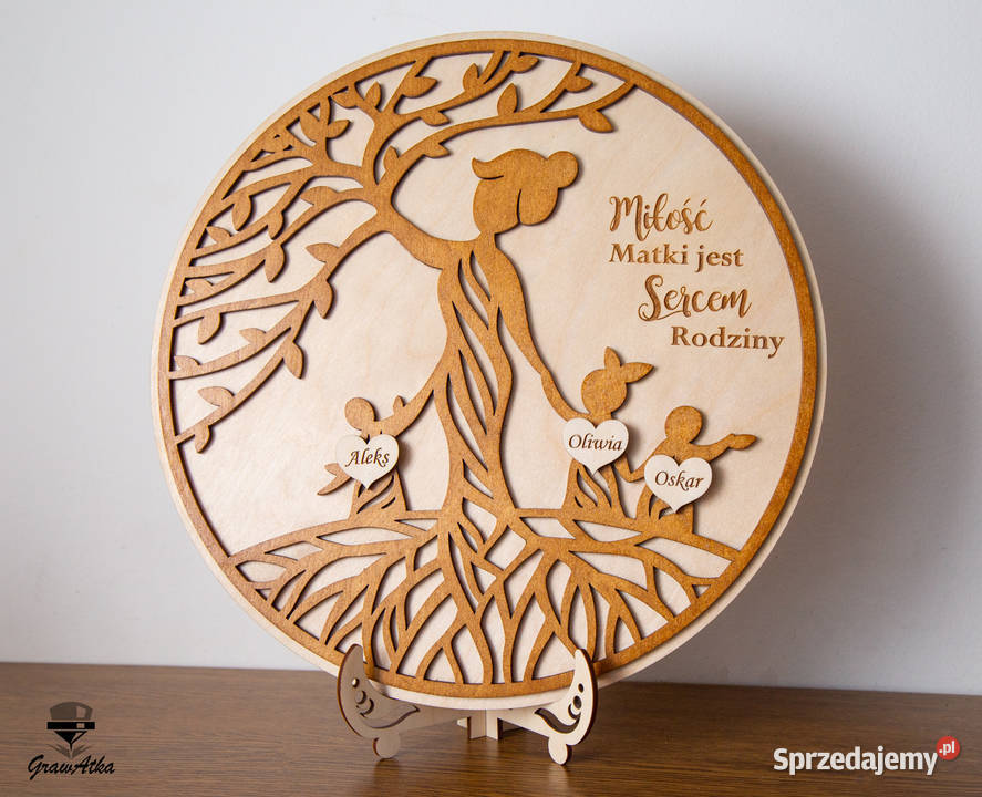 Drzewo Życia NA DZIEŃ MATKI MAMY Serca Grawer Dekoracje i ozdoby Kłomnice sprzedam