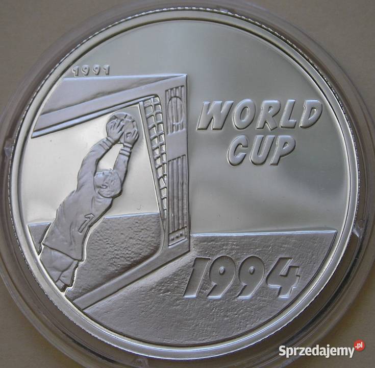 Laos 50 kip 1991 MŚ USA SREBRO STAN MENNICZY