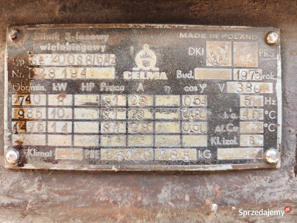 Silnik trójfazowy CELMA Se 200S 864 14 kW 10 kW Nowy Sącz
