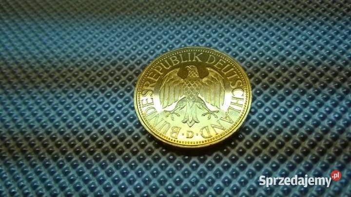 moneta Niemcy 1 marka 1991 złocona mazowieckie Warszawa