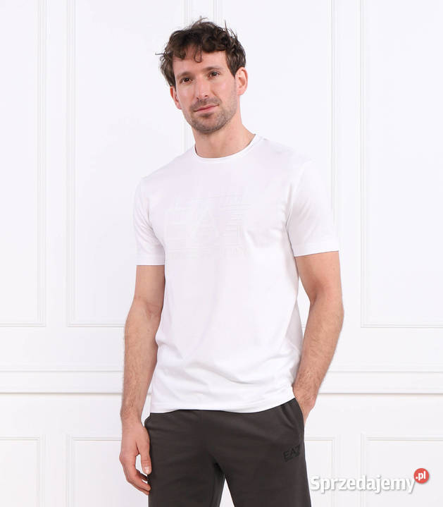 Tshirt męski EA7 Emporio Armani biały L nowy Odzież codzienna Białystok
