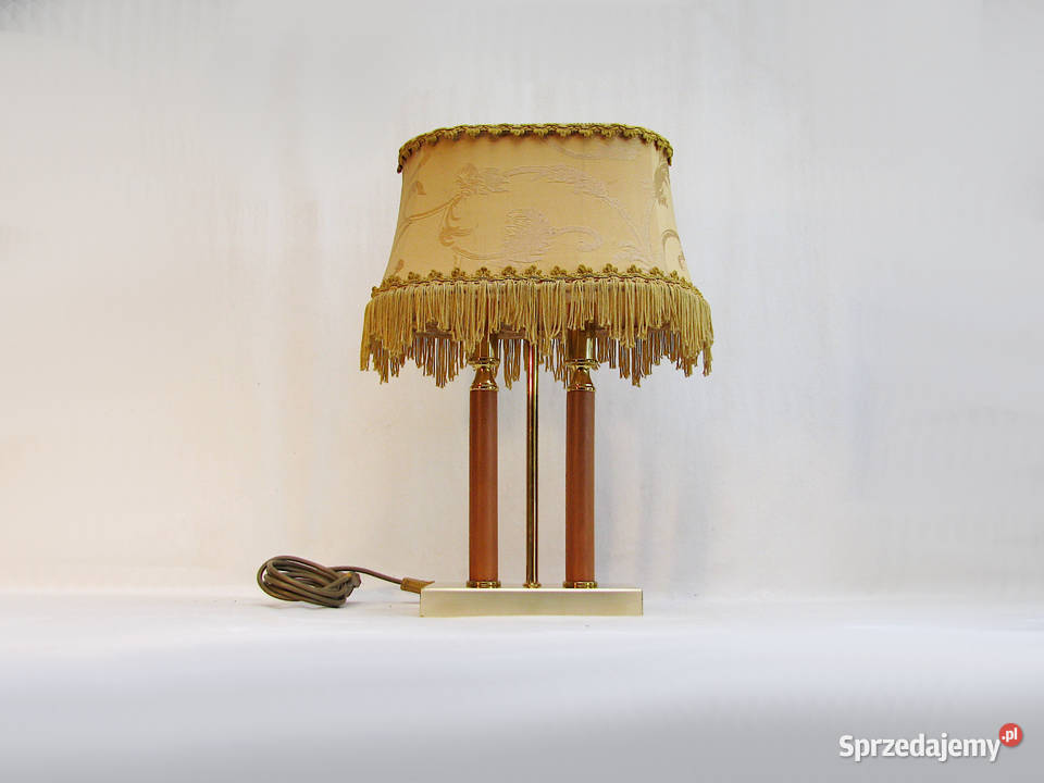 Lampka mosiądz abażur Vintage zachodniopomorskie Szczecinek