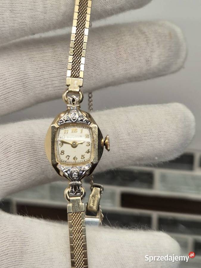 Zabytkowy zegarek damski Bulova 10K