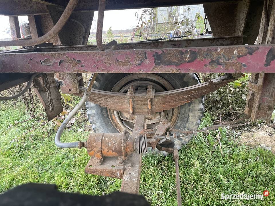 Rolnicza przyczepa sztywna niemiecka uszkodzony Długowola Pierwsza