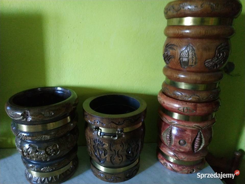 donice dębowe drewniane rzeźbione lubelskie