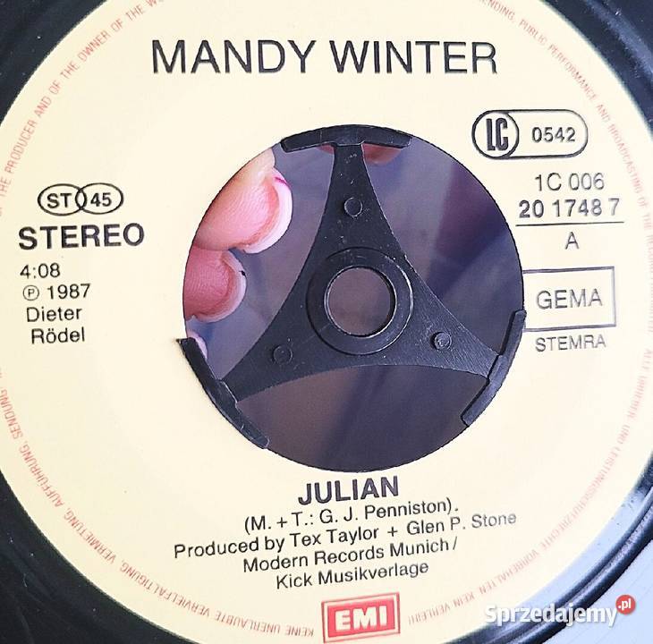 Mandy Winter Julian singiel winylowy z roku 1987 Chełmno
