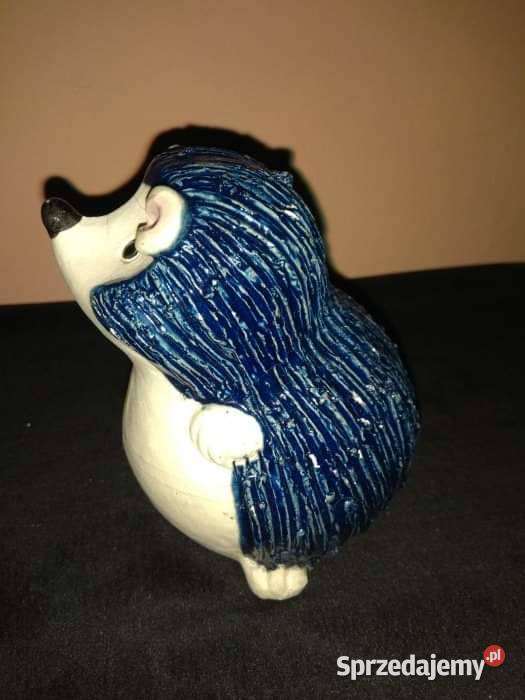 Figurka Jeża Kobalt Ceramika Gdańsk