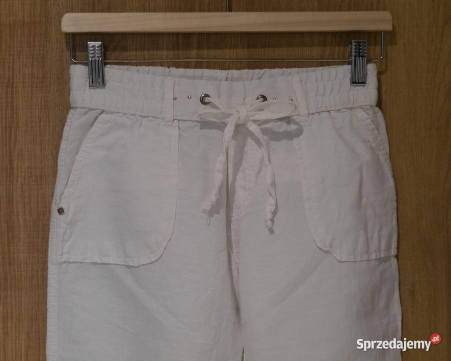 Bershka świetne spodnie lekkie len 34 XS