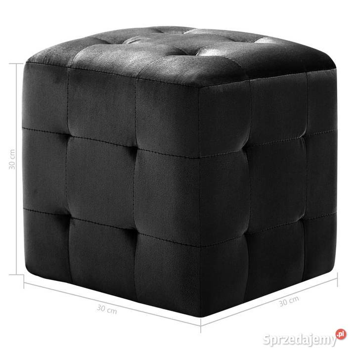 Stoliki nocne 2 czarne 30x30x30 aksamit WM249018