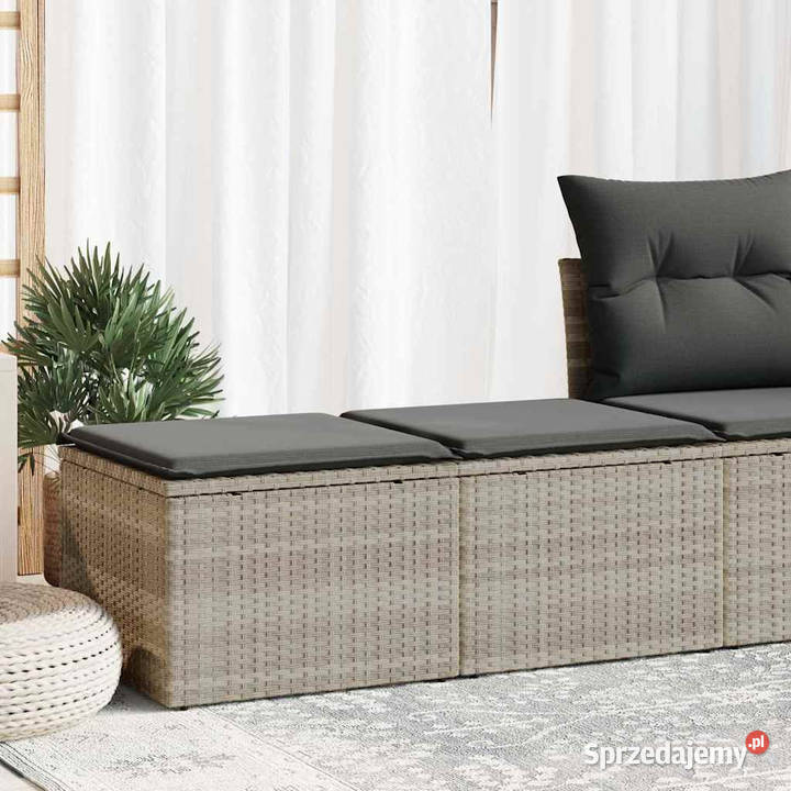2cz sofa ogrodowa z poduszkami jasnoszary rattan Warszawa