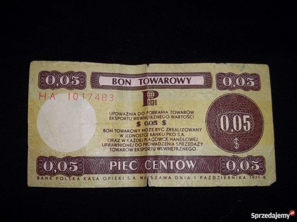 Polski Bon Towarowy 005 centów 1979R Łódź