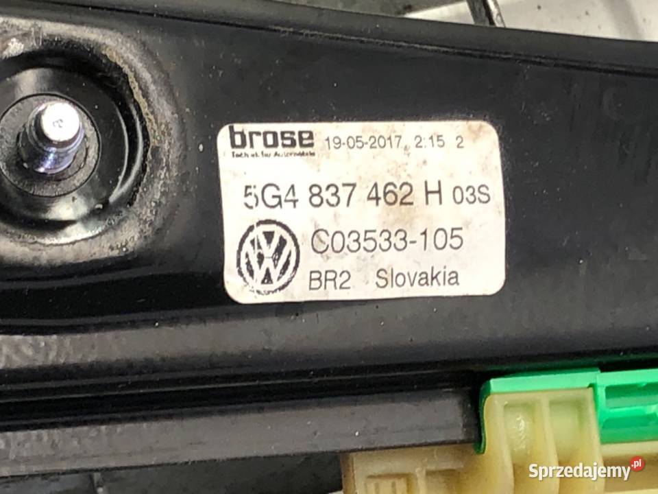 PODNOŚNIK SZYBY PRAWY PRZÓD VW GOLF VII osobowe