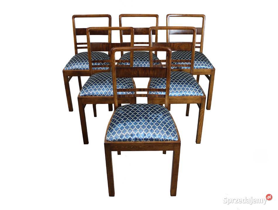 Piękny komplet 6 krzeseł ART DECO renowacji