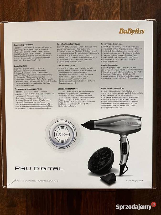 Babyliss 6000E Pro Digital 2200W suszarka do Tarnowskie Góry