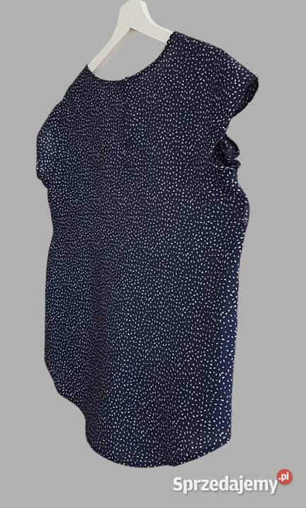 Damska elegancka bluzka granatowa wiskoza z krótki Chrzanów