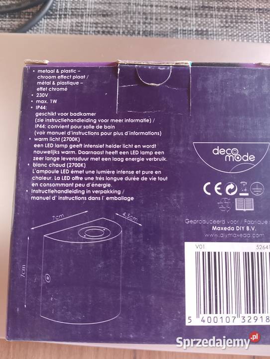 Lampa ścienna srebrna Halogeny i naświetlacze śląskie Częstochowa