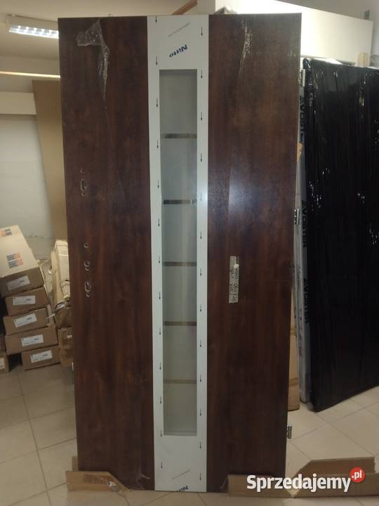 Drzwi zewnętrzne metalowe 90x210  Grubość 76 mm od ręki