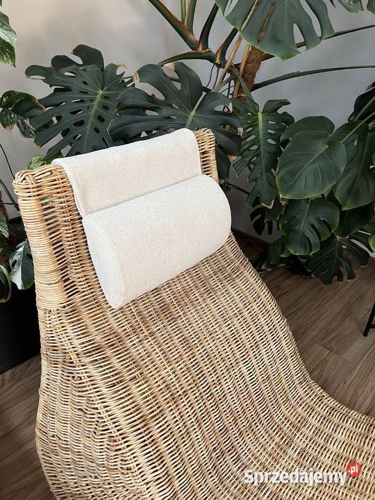 Leżanka vintage fotel rattanowy szezlong Ikea Tarnów