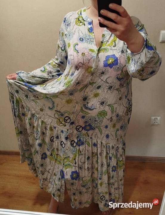 Luźna sukienka rozmiar 4446 kolorowy