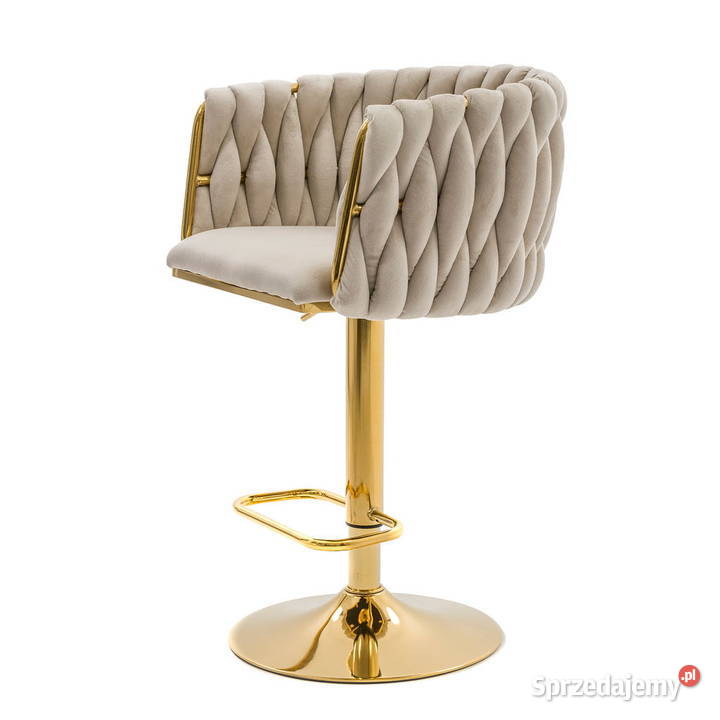 Hoker beżowozłoty krzesło barowe Luxury Glamour Golkowice