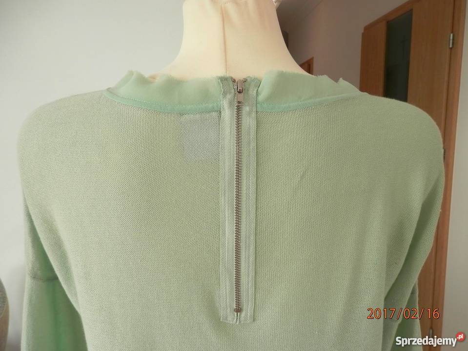 Bluzka Vero Moda Dzianina Bawełniana z Szyfonem zielony Łomża