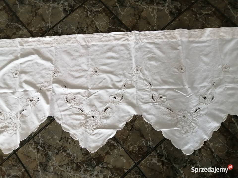 zazdrostka bawełniana haftowana firanka zasłonka pomorskie Gdynia