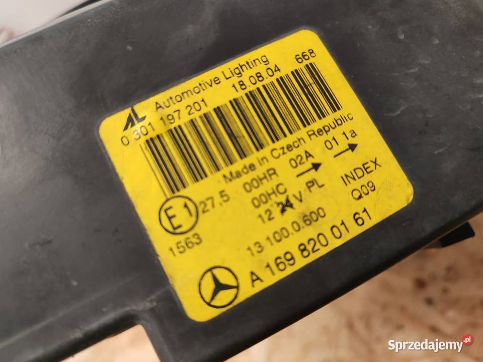 Lampa Lewy Przód Mercedes AKlasa W169 Lampy przednie Pleszew sprzedam