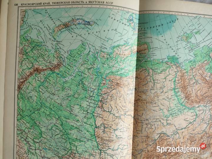Atlas Geograficzny Swiata z języku rosyjskim Olsztyn sprzedam
