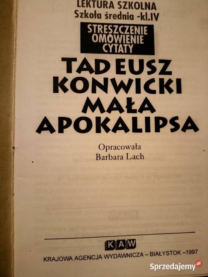 Mała Apokalipsa Konwicki analizy lektury szkolne mazowieckie