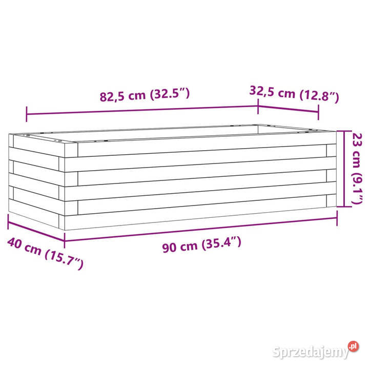 Donica ogrodowa woskowy brąz 90x40x23 lite Warszawa