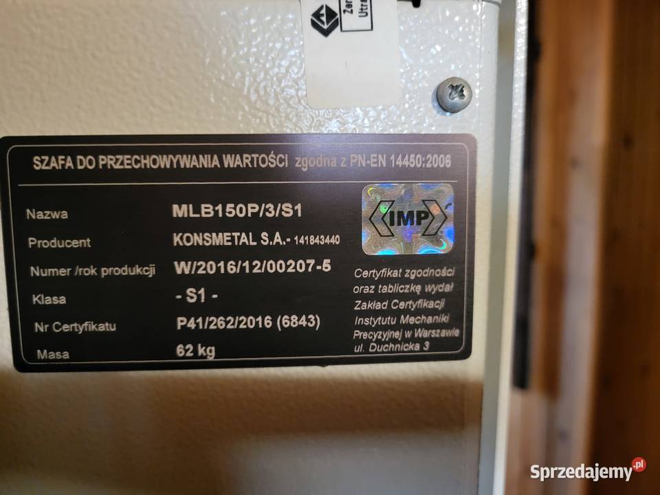 Szafa metalowa na broń Młynary