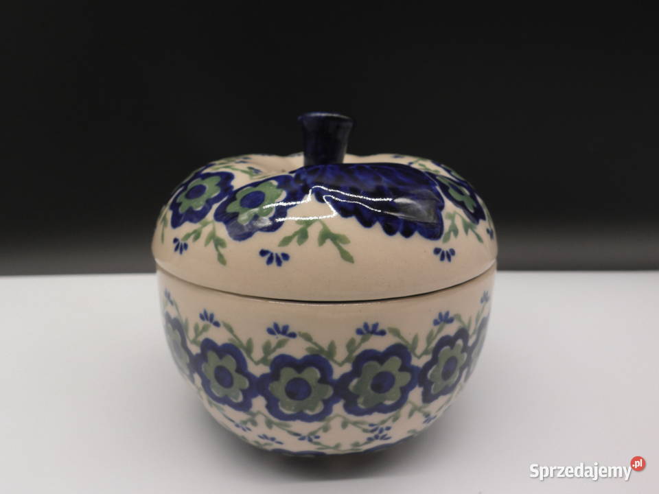 Pojemnik jabłko Bunzlau z Heise w Niemczech Porcelana i szkło wielkopolskie Raszków