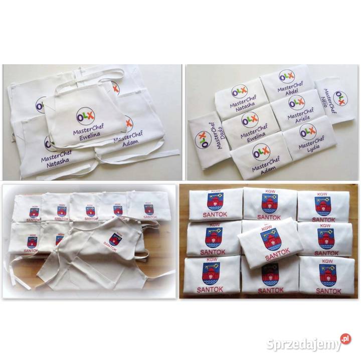 Fartuch kuchenny z haftem LOGO FIRMY kolory Akcesoria kuchenne Toruń