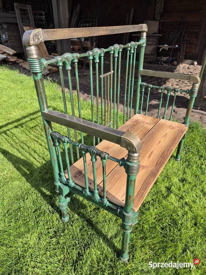 Dekoracyjna metalowa ławka 93cm Kamieńczyk