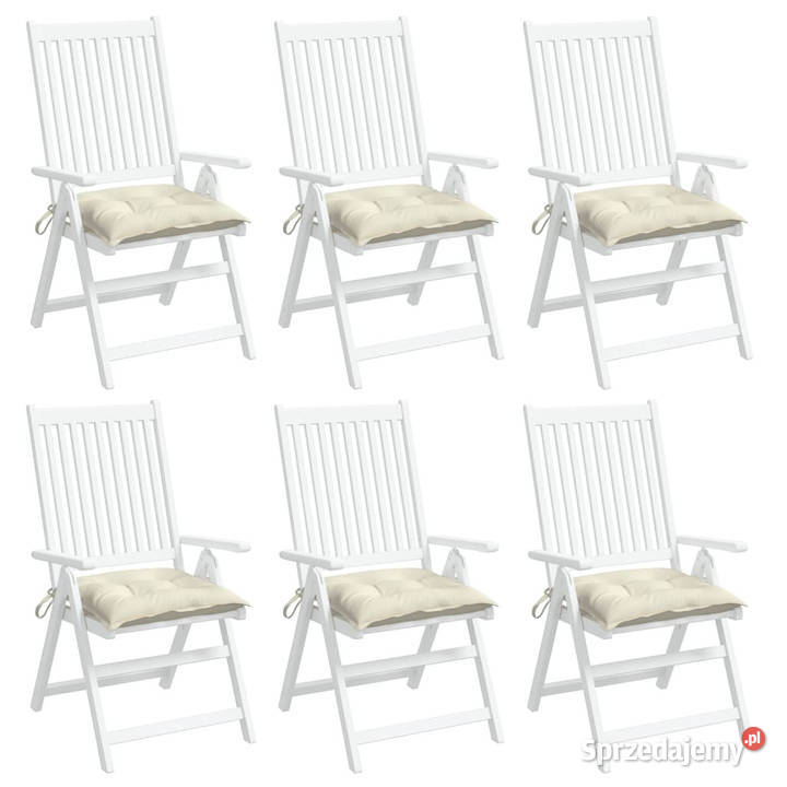 Poduszki na krzesła 6 kremowe 40x40x7 tkanina Warszawa