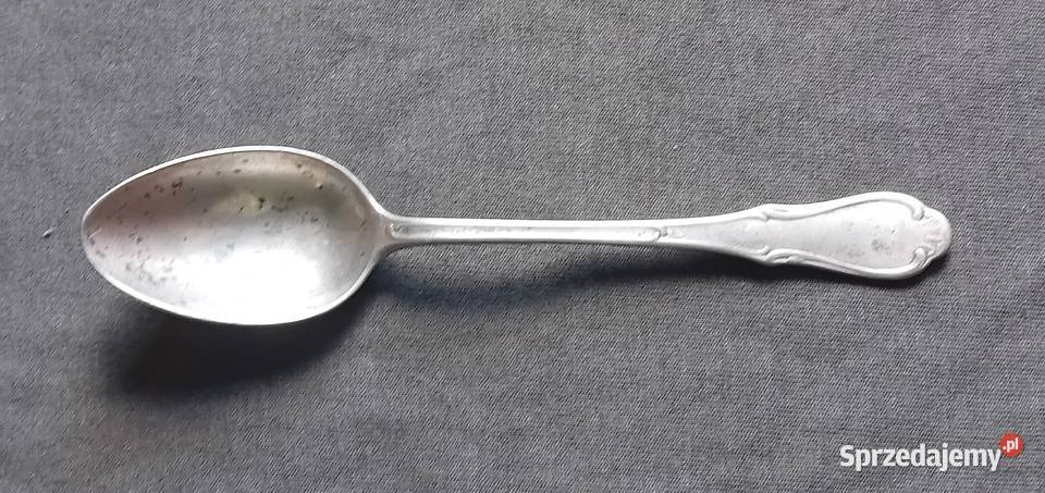 Zabytkowa platerowana łyżeczka punca nieczytelna Antyki