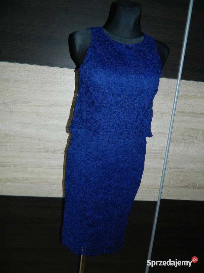 OASIS elegancka sukienka koronka narzutka 36