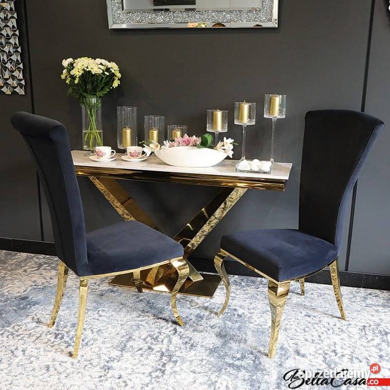 Krzesła glamour Ottavio Złote Gold Tapicerowane Krzesła Warszawa sprzedam