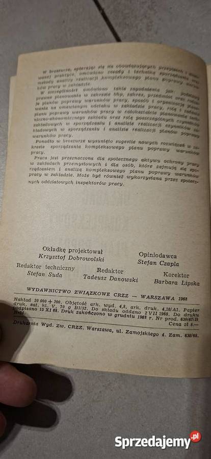 Unikat Poradnik BHP 1969 1 wydanie PRL rzadki Ostrów Wielkopolski