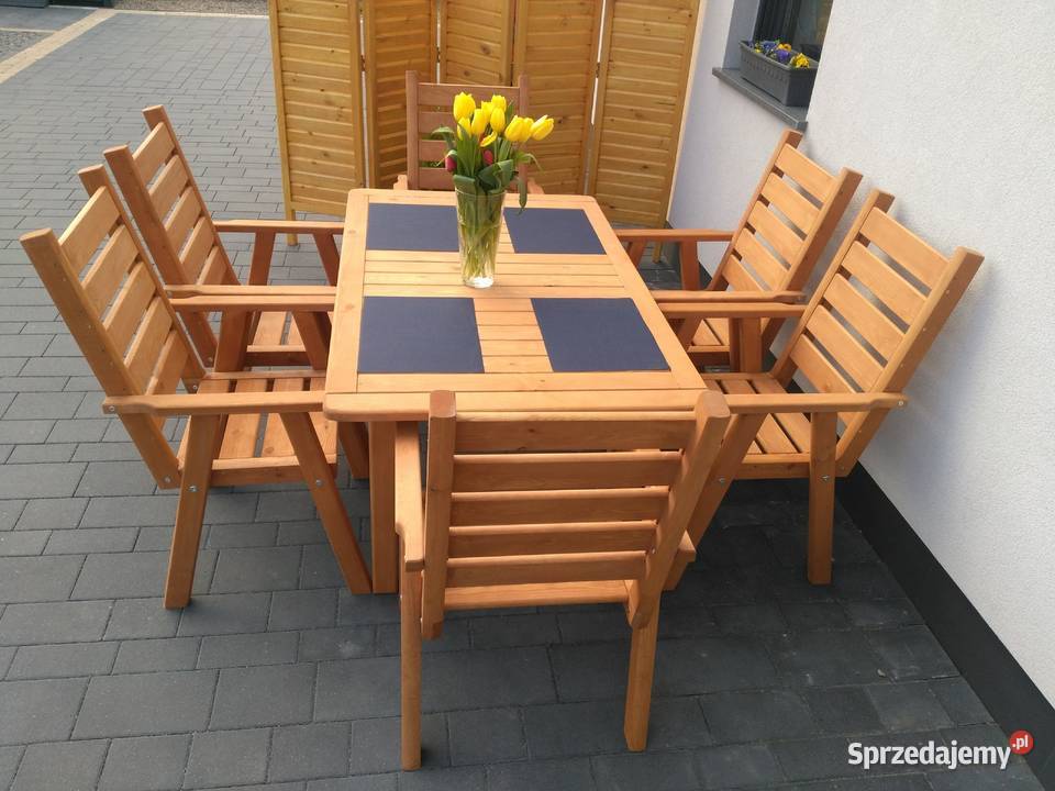 Zestaw meble ogrodowe drewniane tarasowe typ L Kalety