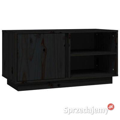 vidaXL Szafka pod TV, czarna, 80x35x40,5 cm, lite drewno sos
