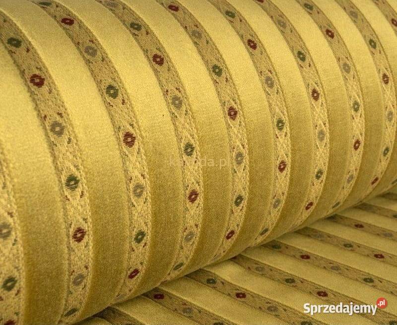 Tkanina tapicerska pluszowa Bari Pasy Kraków