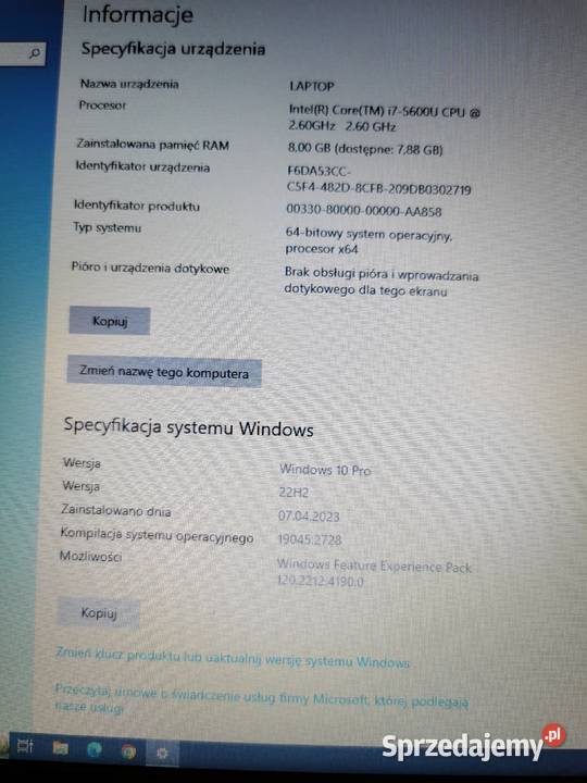 laptop ULTRABOOK HP FOLIO 1040 i7 8ram 256SSD 14 matowa Ruda Śląska